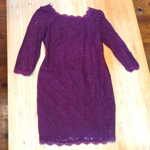 ADRIANNA PAPELL purple lace dress